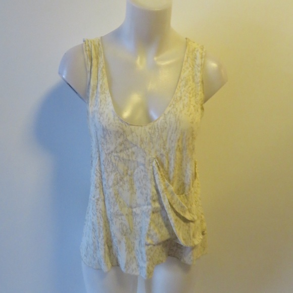 OTIS & MACLAIN CREAM & TAUPE SLEEVELESS TOP SZ: S - Picture 1 of 8
